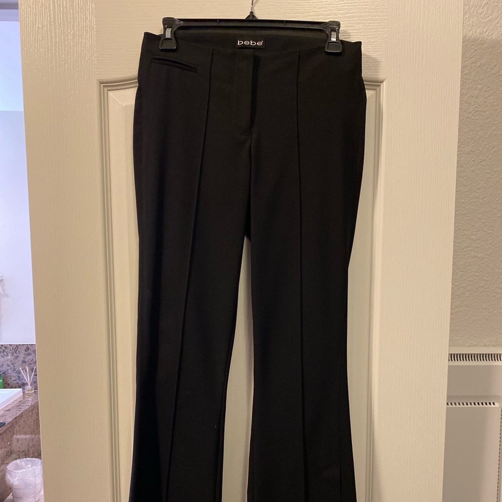 Bebe low rise black slit pant